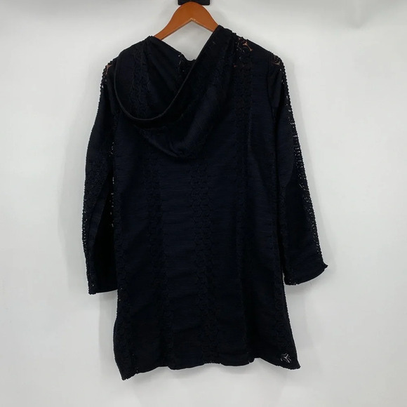 Dotti Swimsuit Dress Cover up Womens Size Small Black Hooded Lace up Breathable - Picture 9 of 11